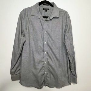 Banana Republic Black Houndstooth Button Up Non Iron Standard Fit Shirt